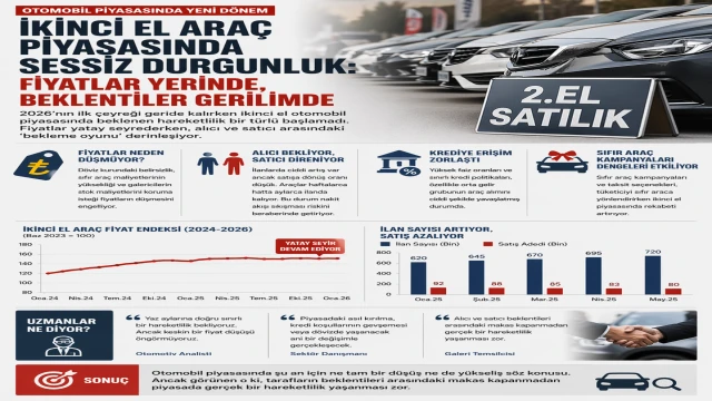 İkinci El Araç Piyasasında Sessiz Durgunluk: Fiyatlar Yerinde, Beklentiler Gerilimde